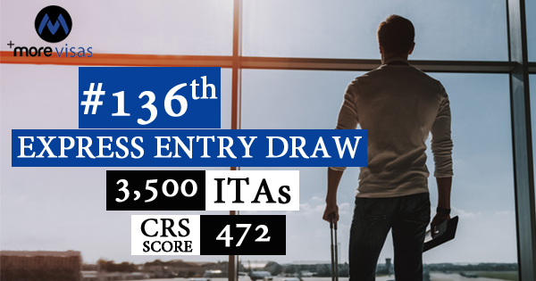 136th Express Entry: 3,500 ITAs Issued to Candidates with CRS Score 472