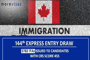 144th Express Entry: 3782 ITAs Issued to Candidates with CRS Score 455
